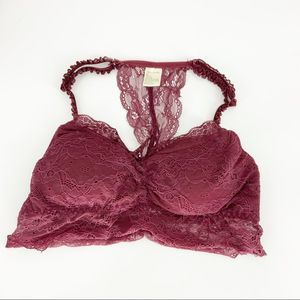 Cranberry Racerback Balconette Lace Bra